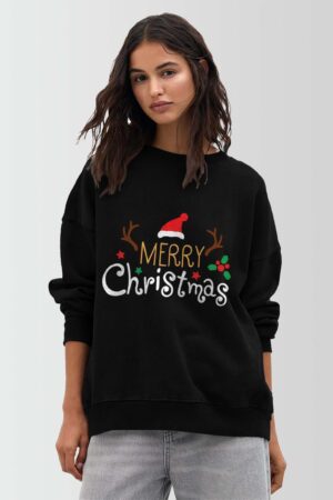 Women Merry Xmas Holy Printed Christmas Sweatshirt
