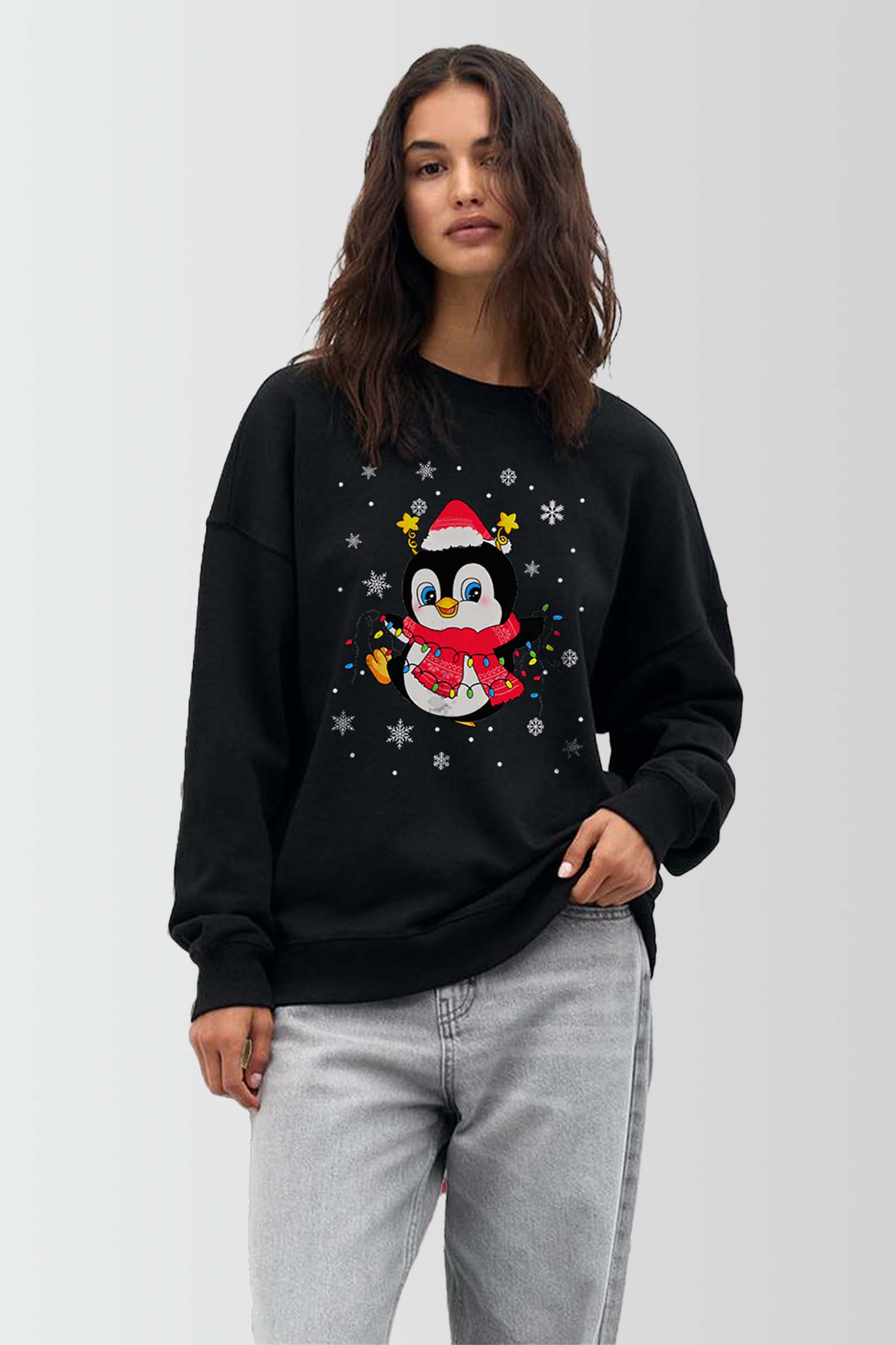 Second image of Women Penguin Christmas Sweatshirt