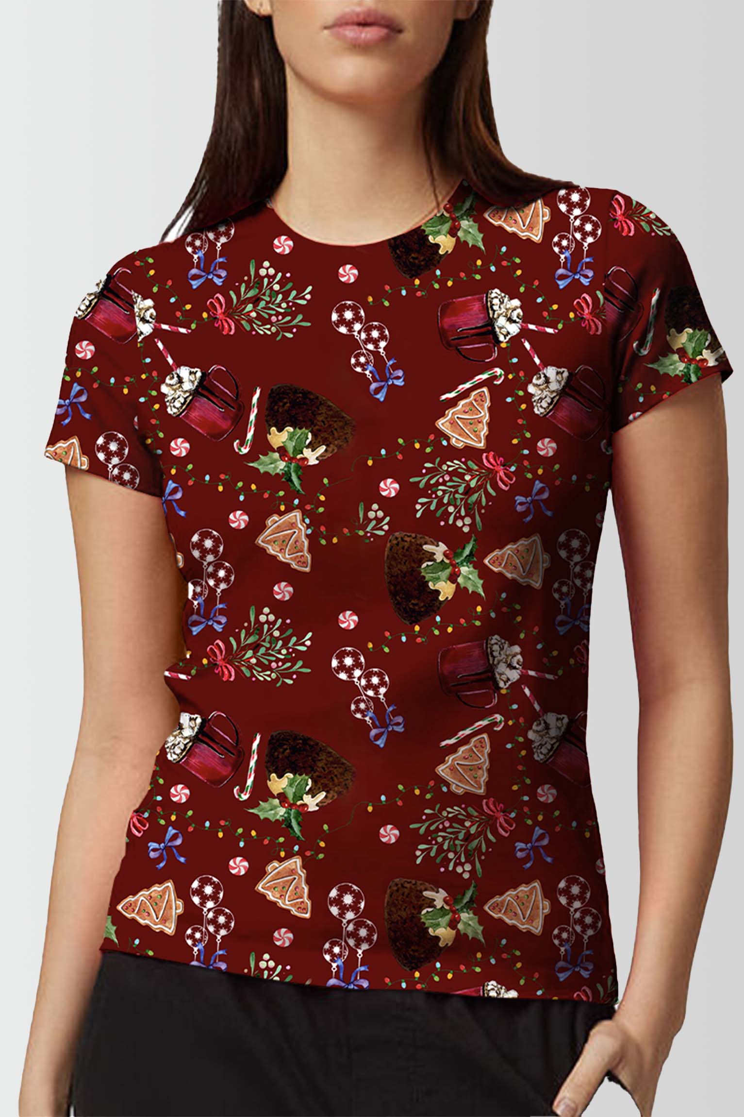 Women Xmas Gifts Vintage Printed Christmas T-Shirt