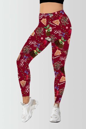 Women Xmas Gift Vintage Printed Christmas Leggings