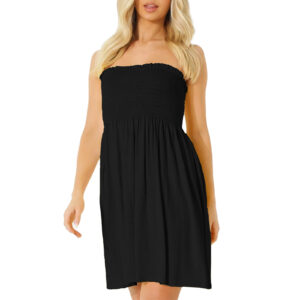 Women’s Boob Tube Strapless Bandeau Mini Dress – Summer