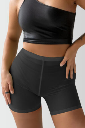 See-Through High Waist Bikini Bottoms black