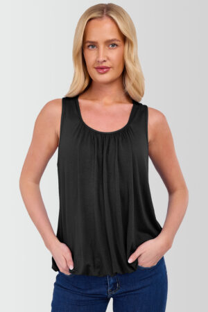 Straps Vest Top Sleeveless Black
