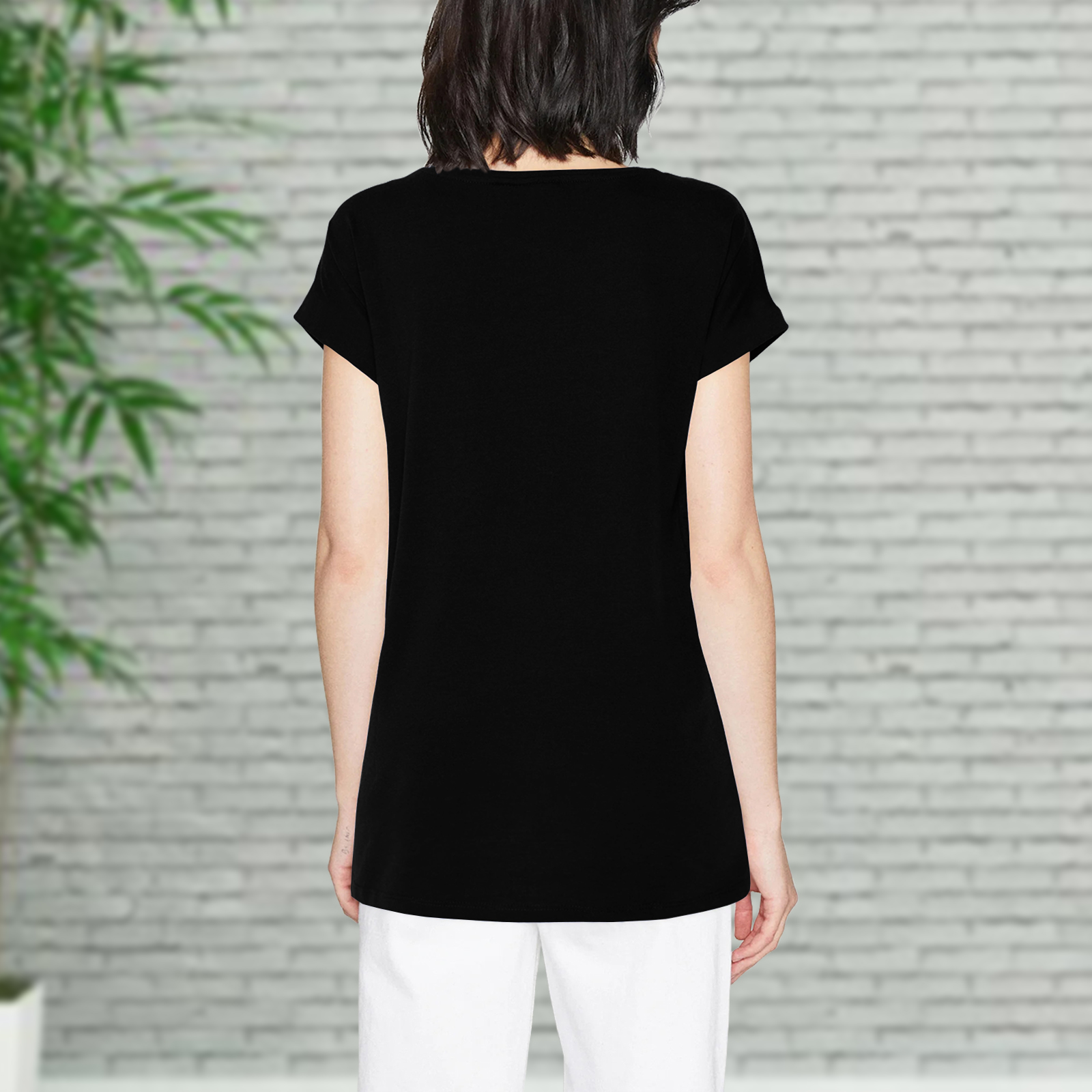 Second image of Women's Short-Sleeve V-Neck T-Shirt -Summer