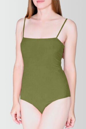 Ribbed Bodysuit Khaki