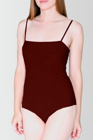 Ribbed Bodysuit Wine