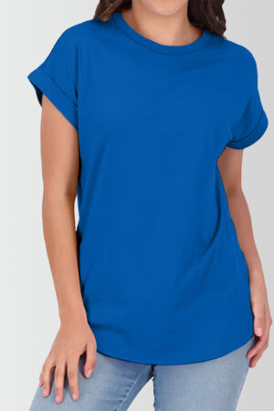 Plain Round Neck T-Shirt royal blue