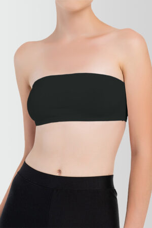 strapless boob tube black