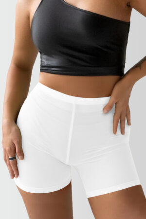 See-Through High Waist Bikini Bottoms white