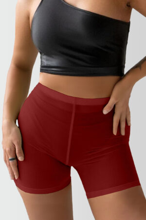 See-Through High Waist Bikini Bottoms wine