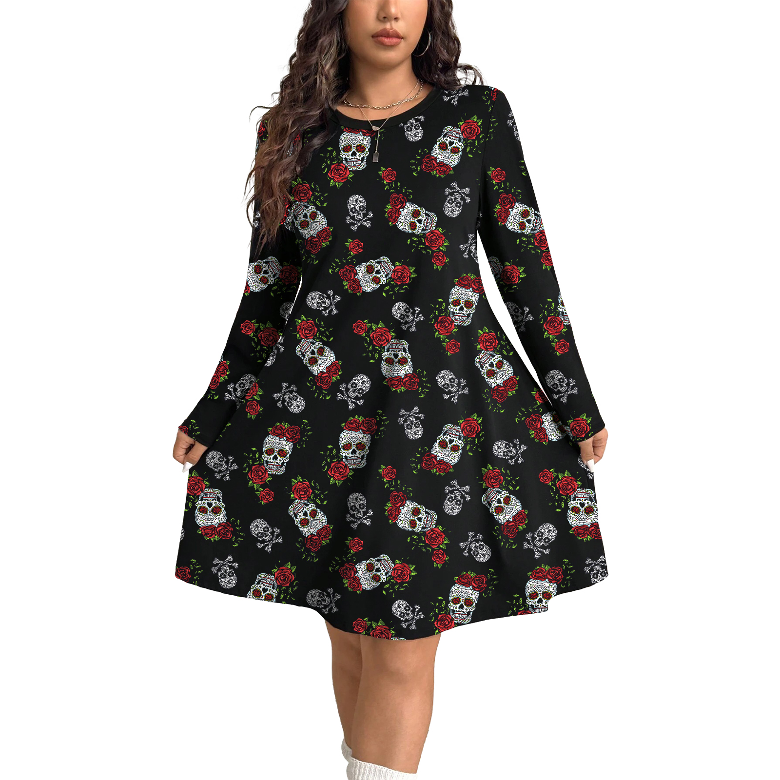 Women’s Rose Skull & Bones Halloween Dress