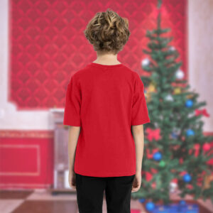Kids Short Sleeve Crew Neck Red Ho Ho Print T-Shirt