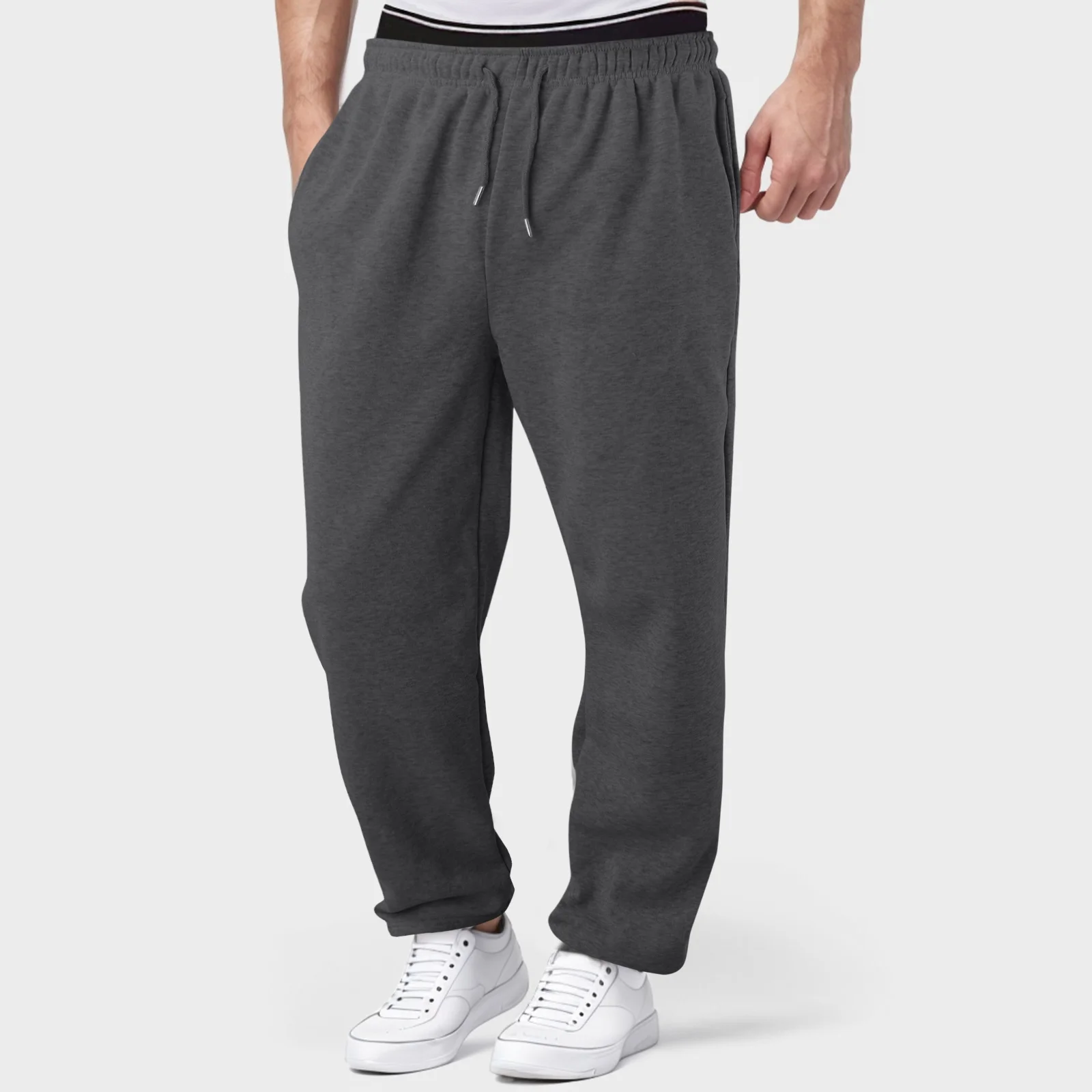 Men’s Fleece Joggers – Open Hem Gym & Casual Wear - Image 8
