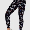 Women's Bejeweled Skull and Diamonds Print Leggings