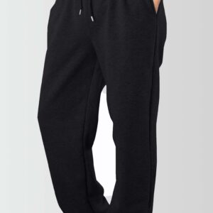 Men's Fleece Joggers with Open Hem & Pockets– Black