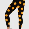 Face Pumpkins Print Leggings