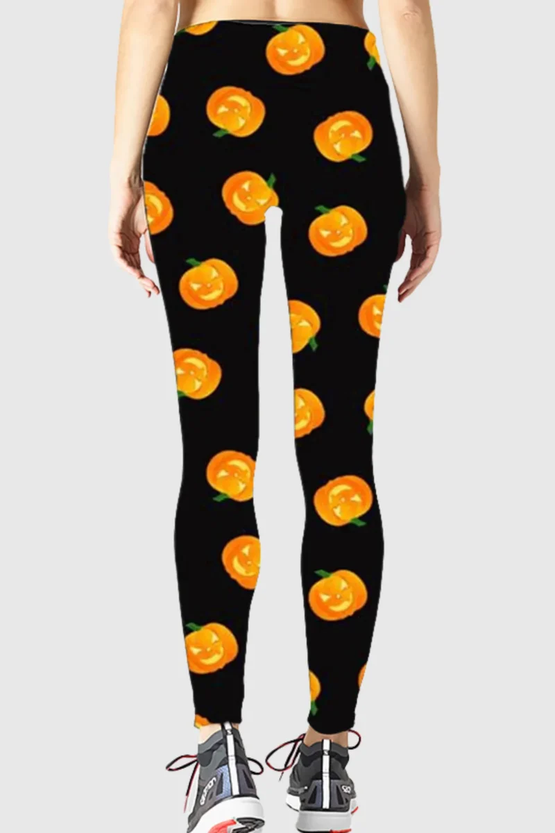 Face Pumpkins Print Leggings