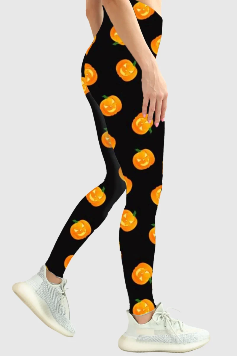 Face Pumpkins Print Leggings