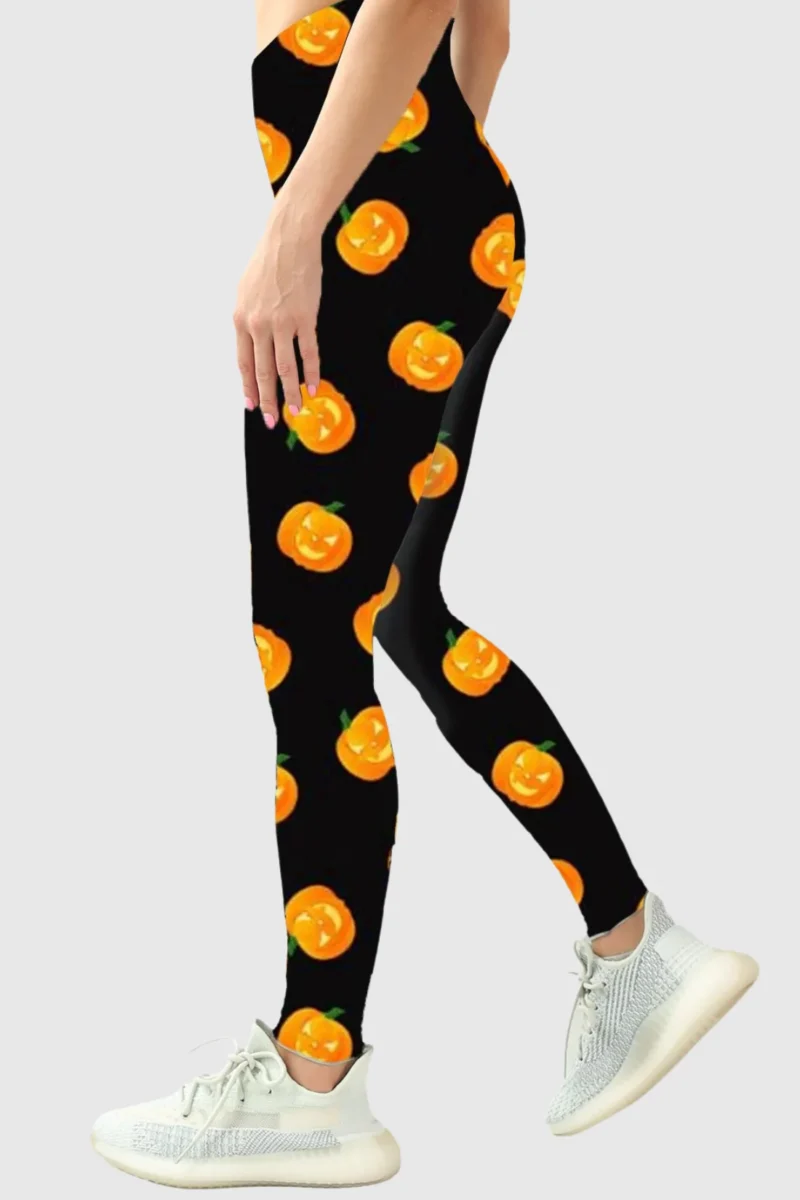 Face Pumpkins Print Leggings