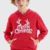 Kids Merry Xmas Antler Hoodie