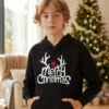 Kids Merry Xmas Antler Hoodie