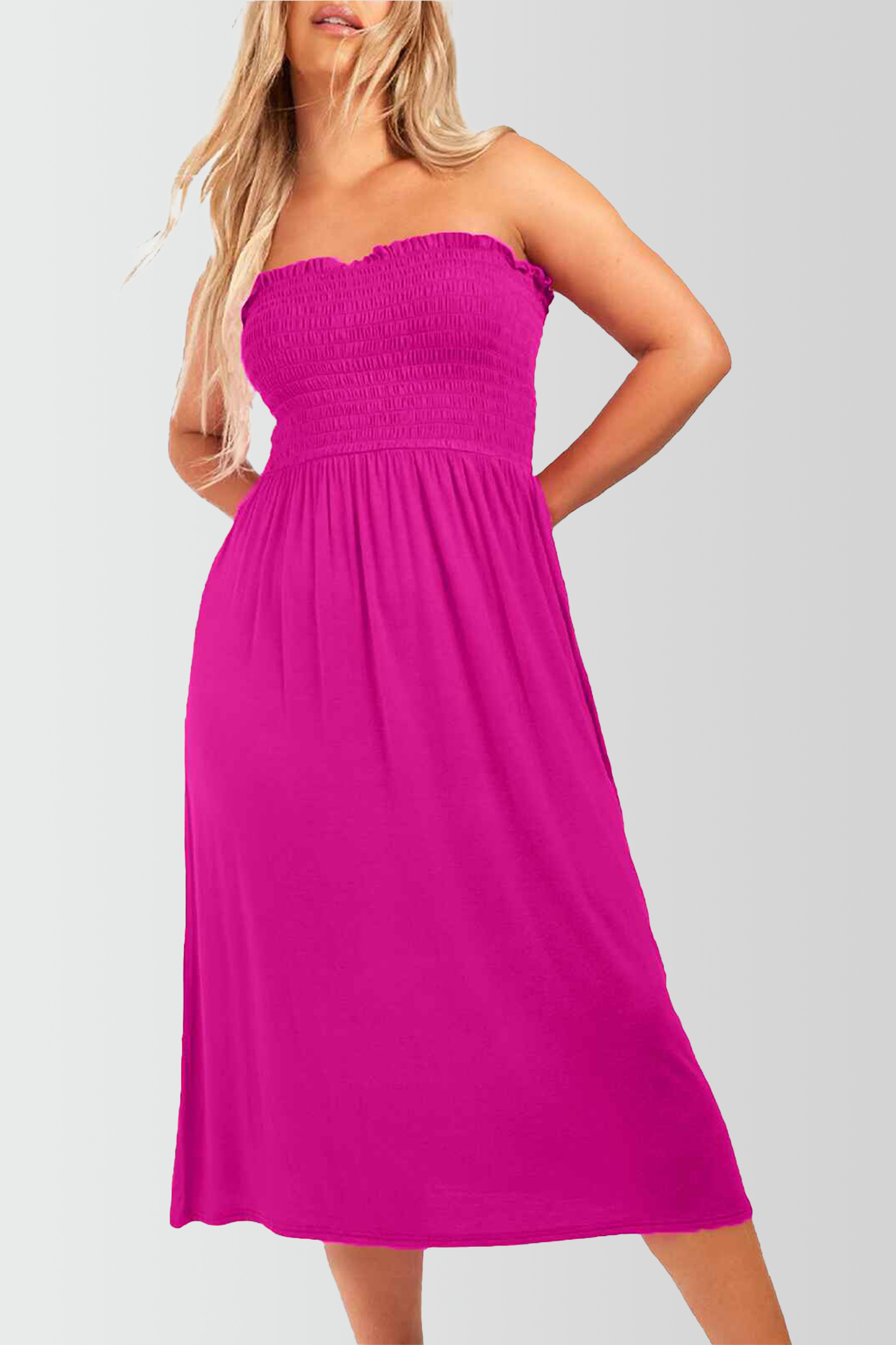 Women's Strapless Midi Dress