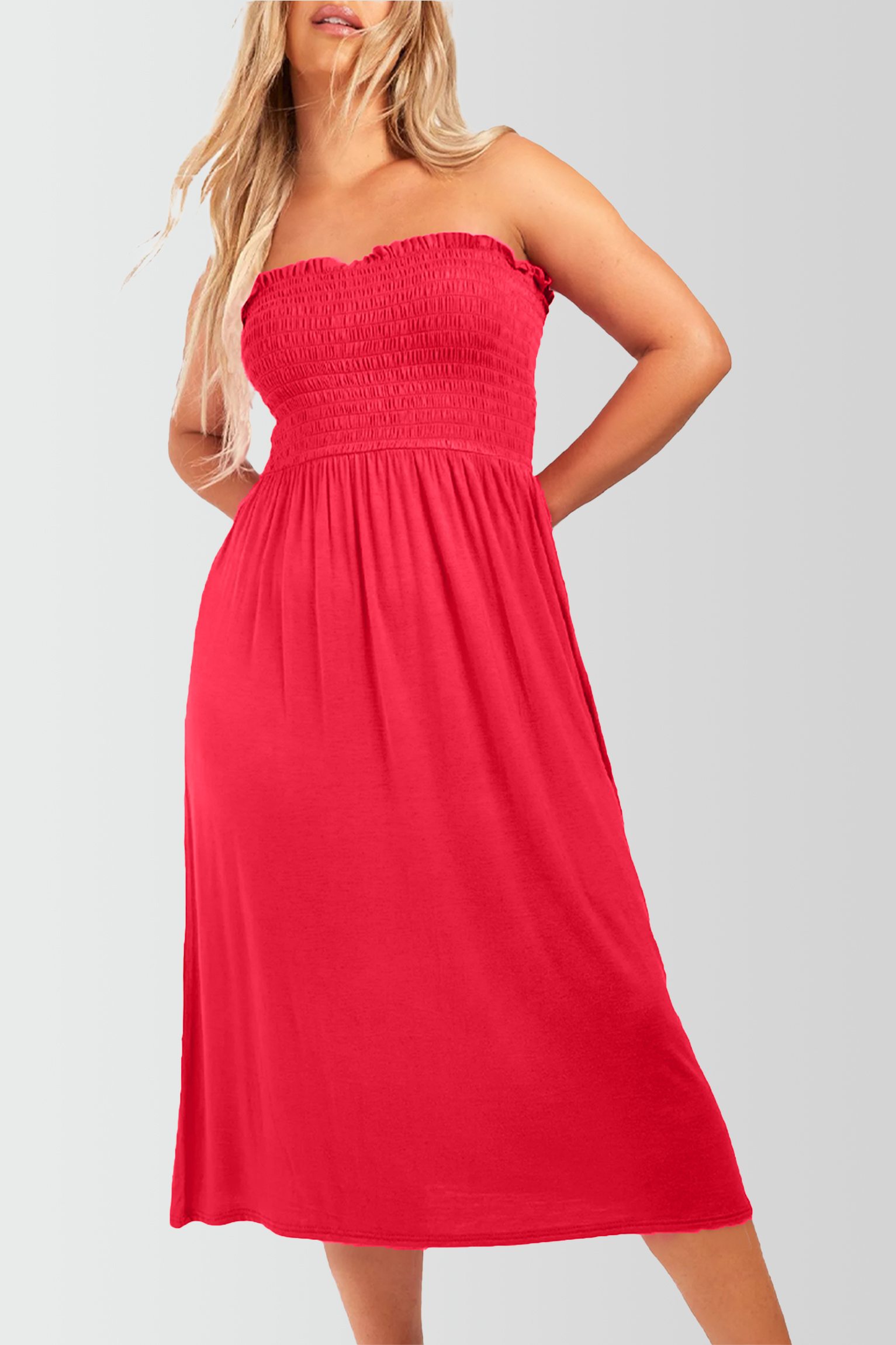 Women's Strapless Midi Dress