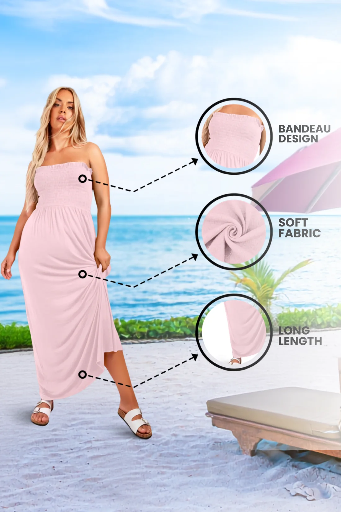Women's Strapless Maxi Dress