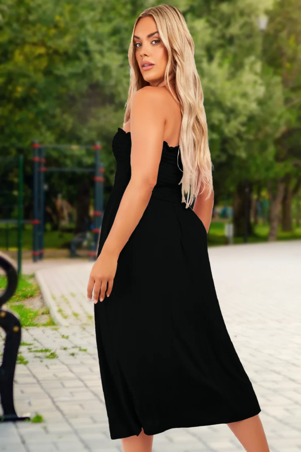 Women's Strapless Midi Dress