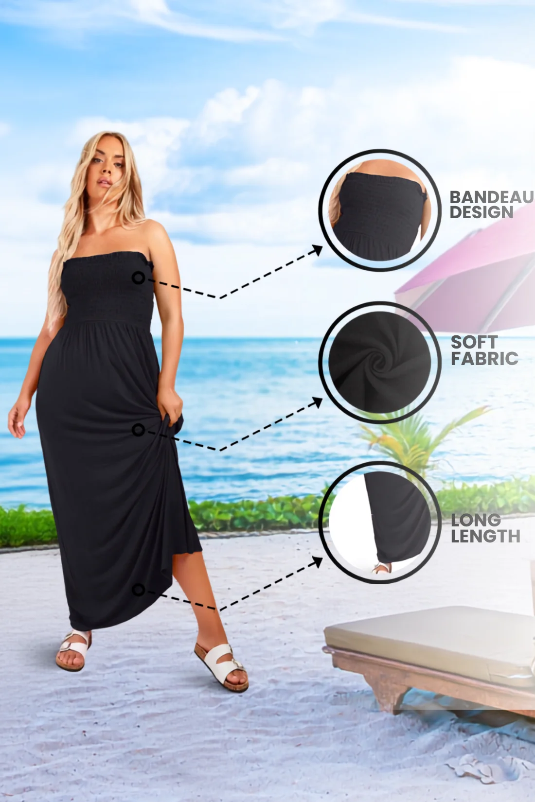 Women's Strapless Maxi Dress