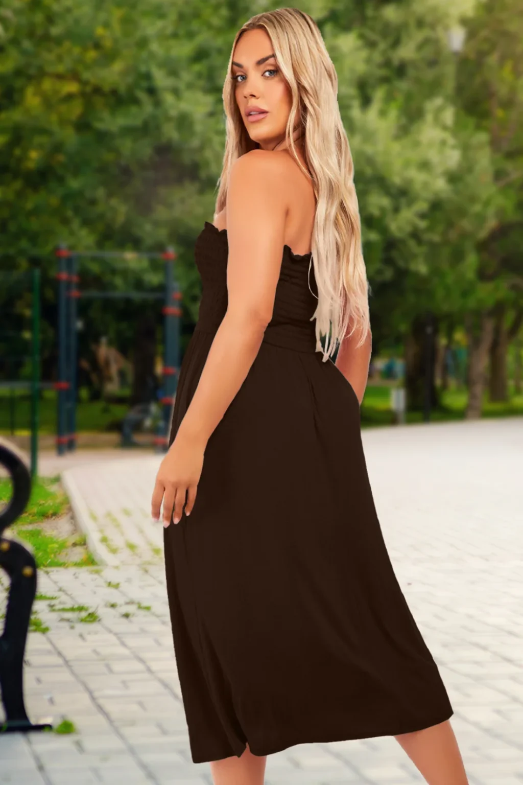 Women's Strapless Midi Dress