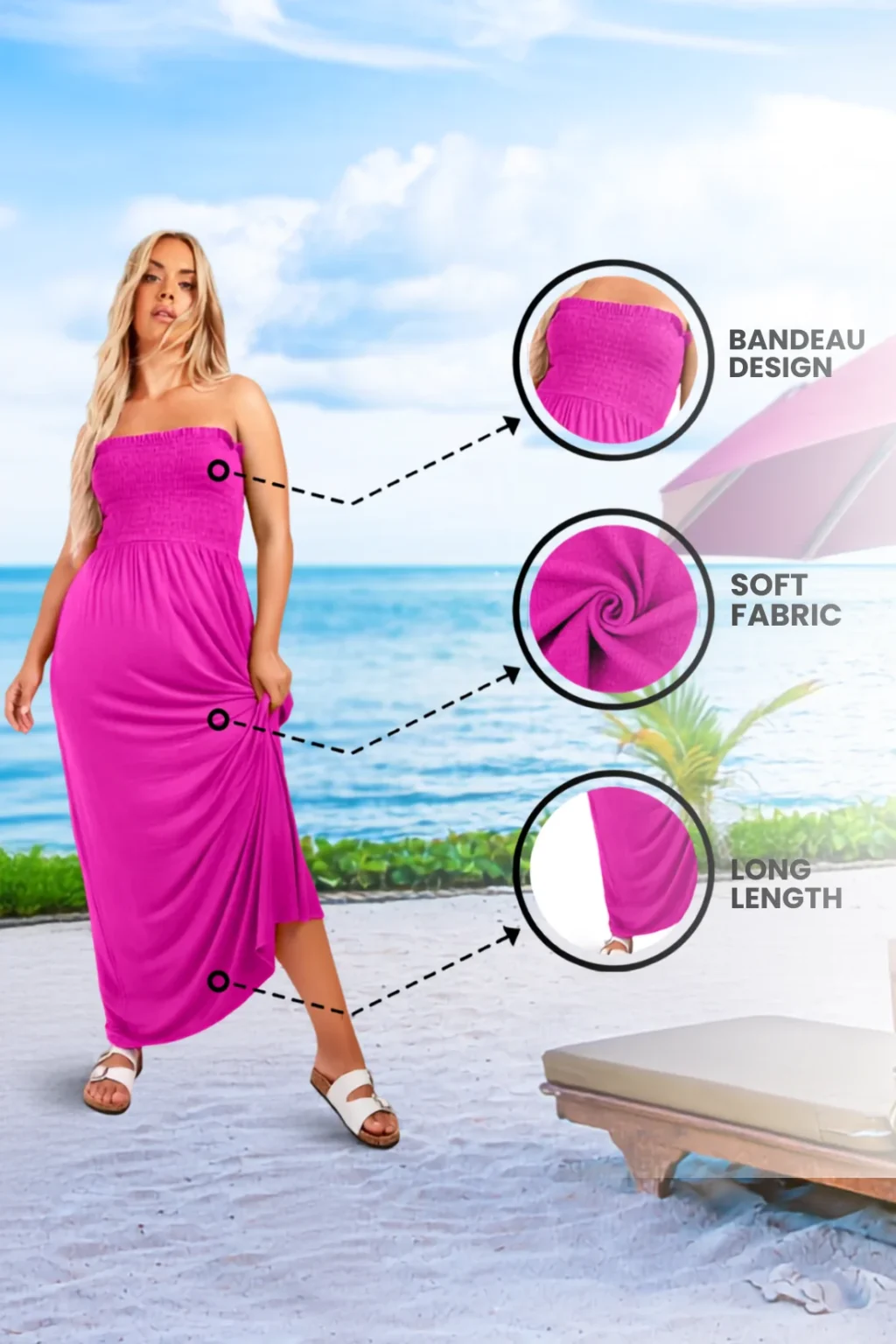 Women's Strapless Maxi Dress