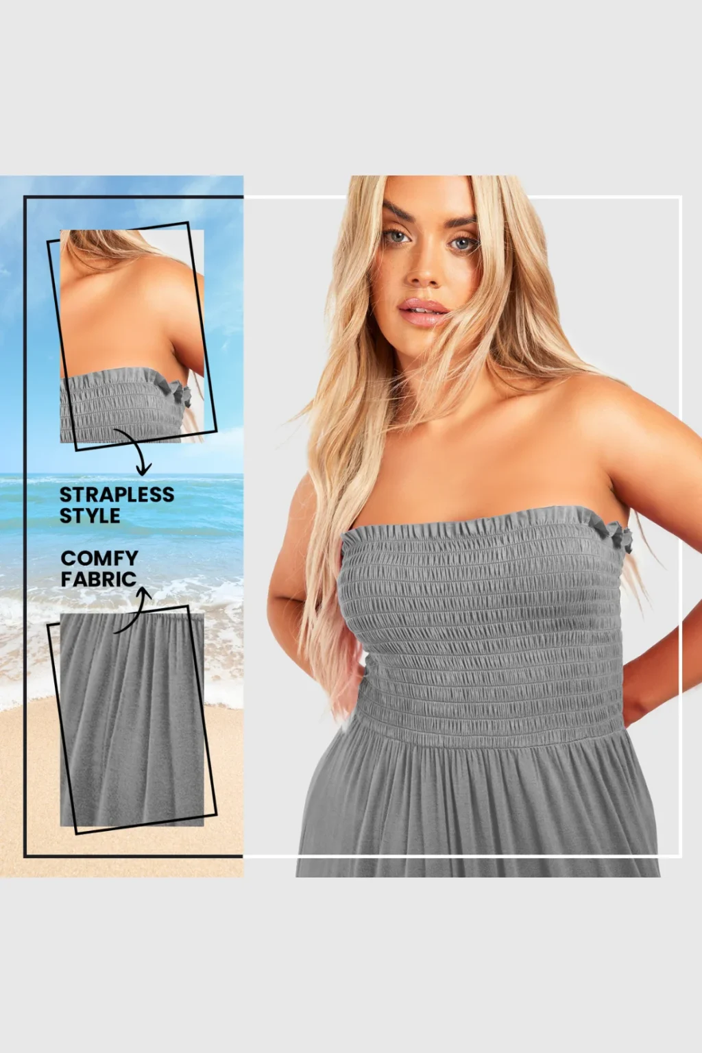 Women's Strapless Maxi Dress