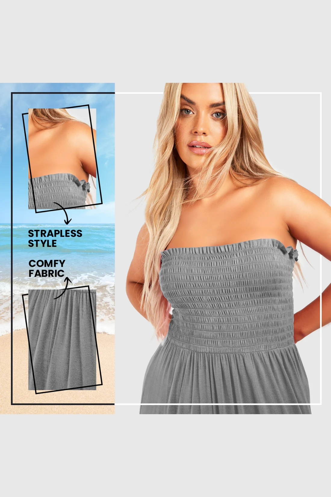 Women's Strapless Maxi Dress