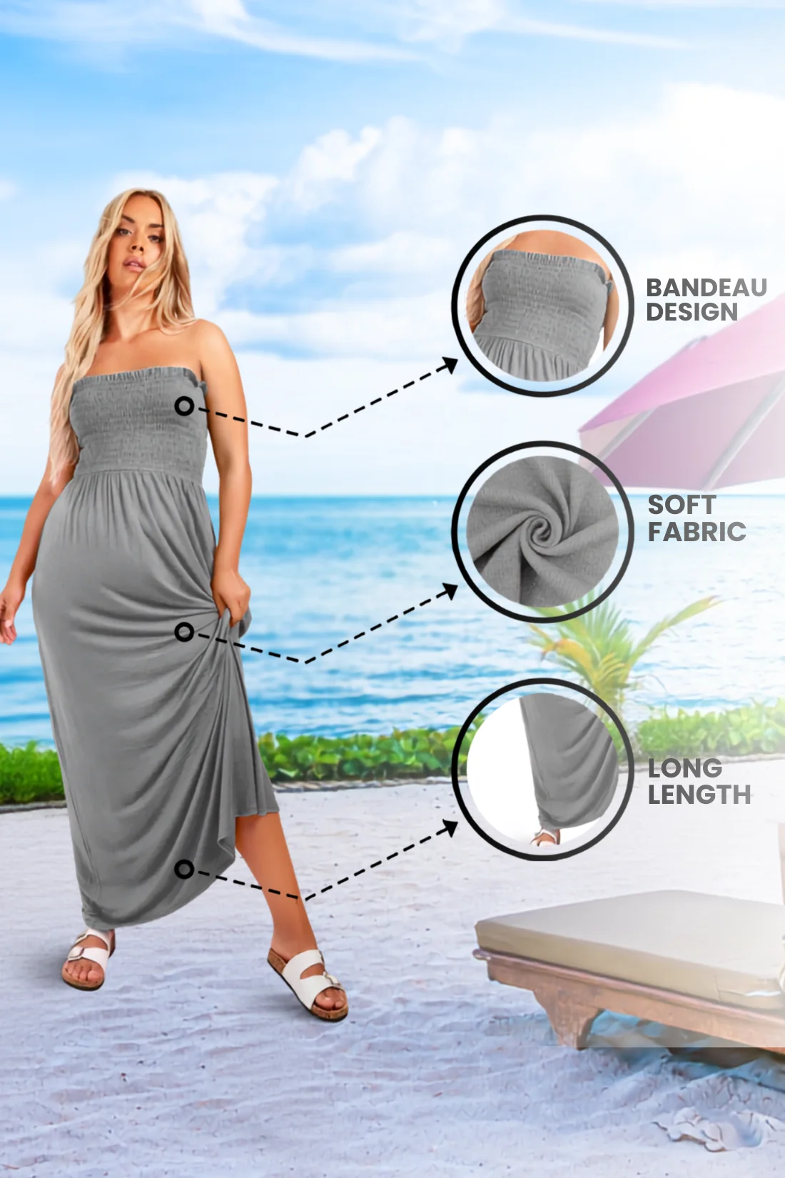 Women's Strapless Maxi Dress