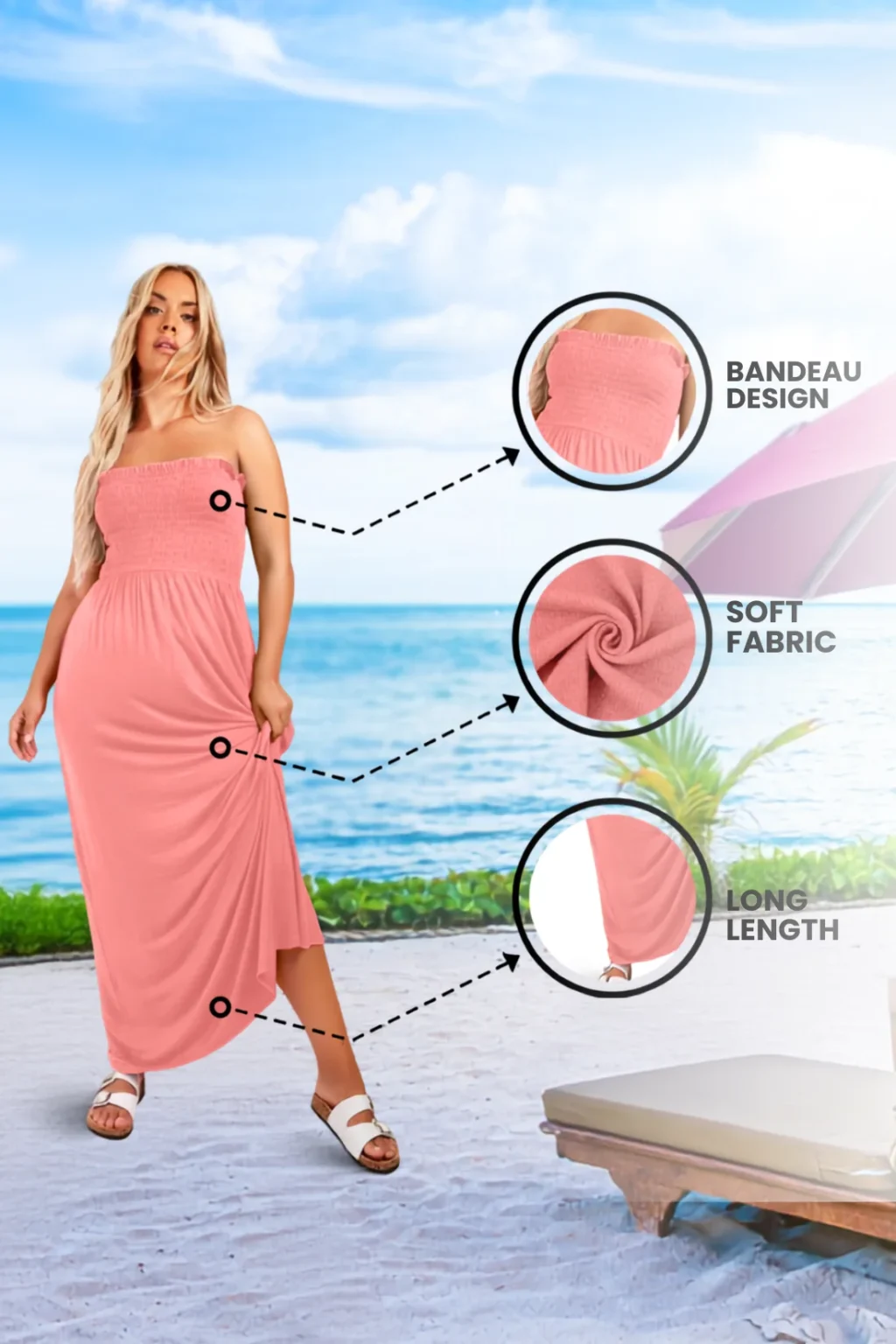 Women's Strapless Maxi Dress