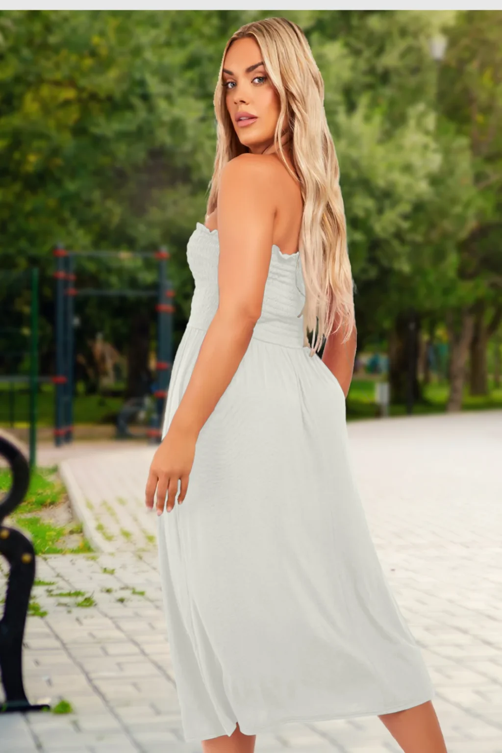 Women's Strapless Midi Dress
