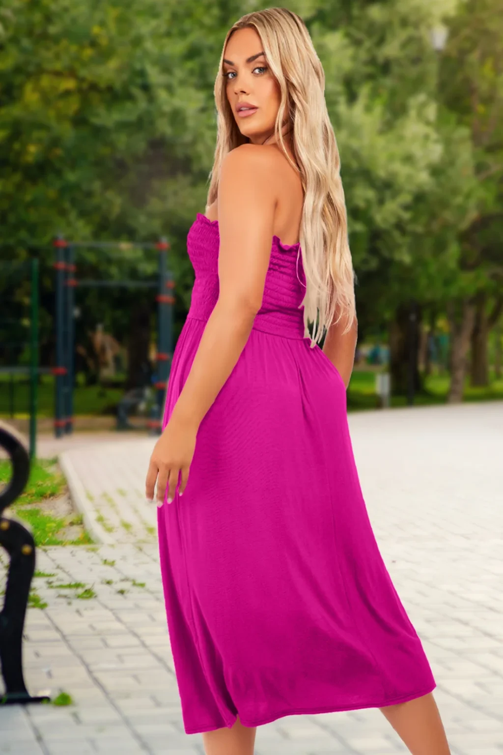 Women's Strapless Midi Dress