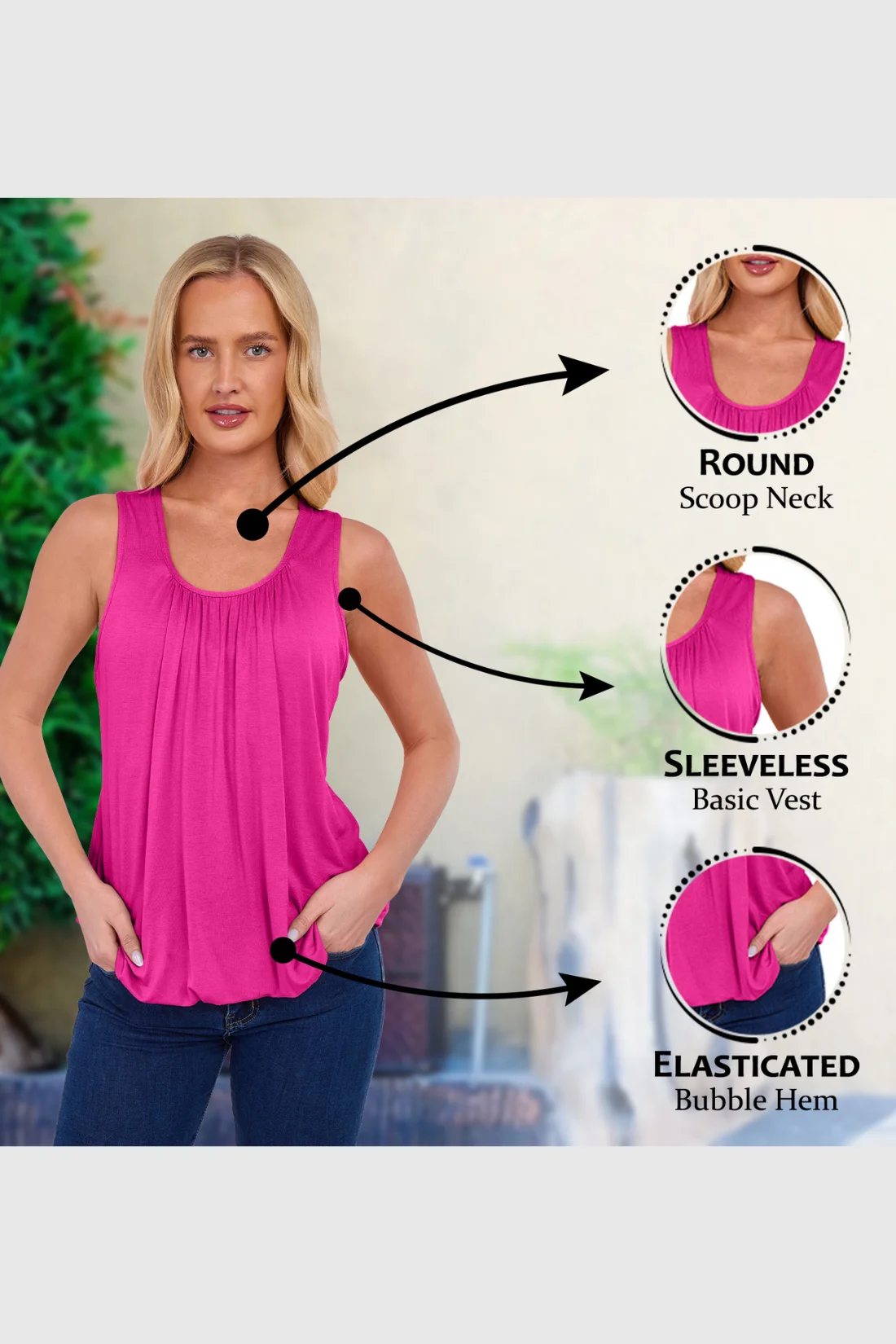 Women's Bubble Hem Vest Top