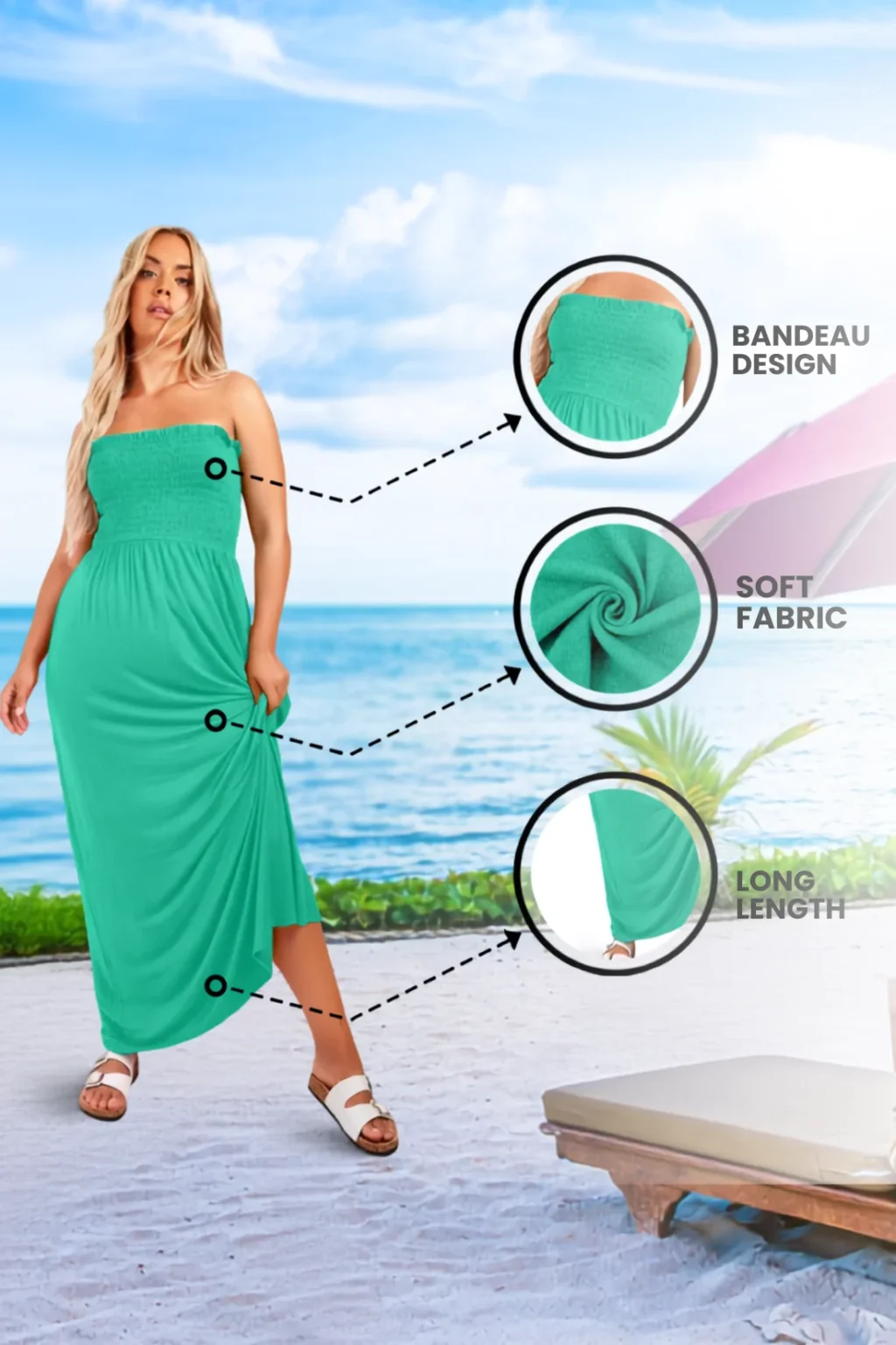 Women's Strapless Maxi Dress