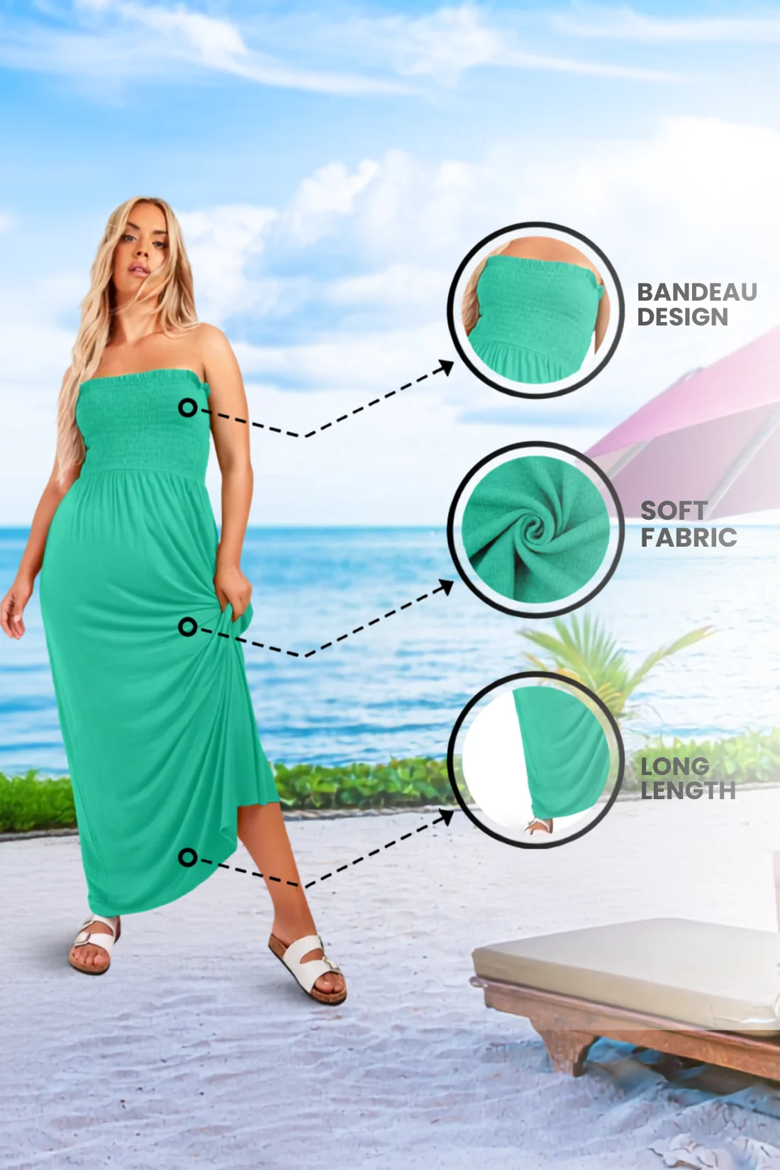 Women's Strapless Maxi Dress