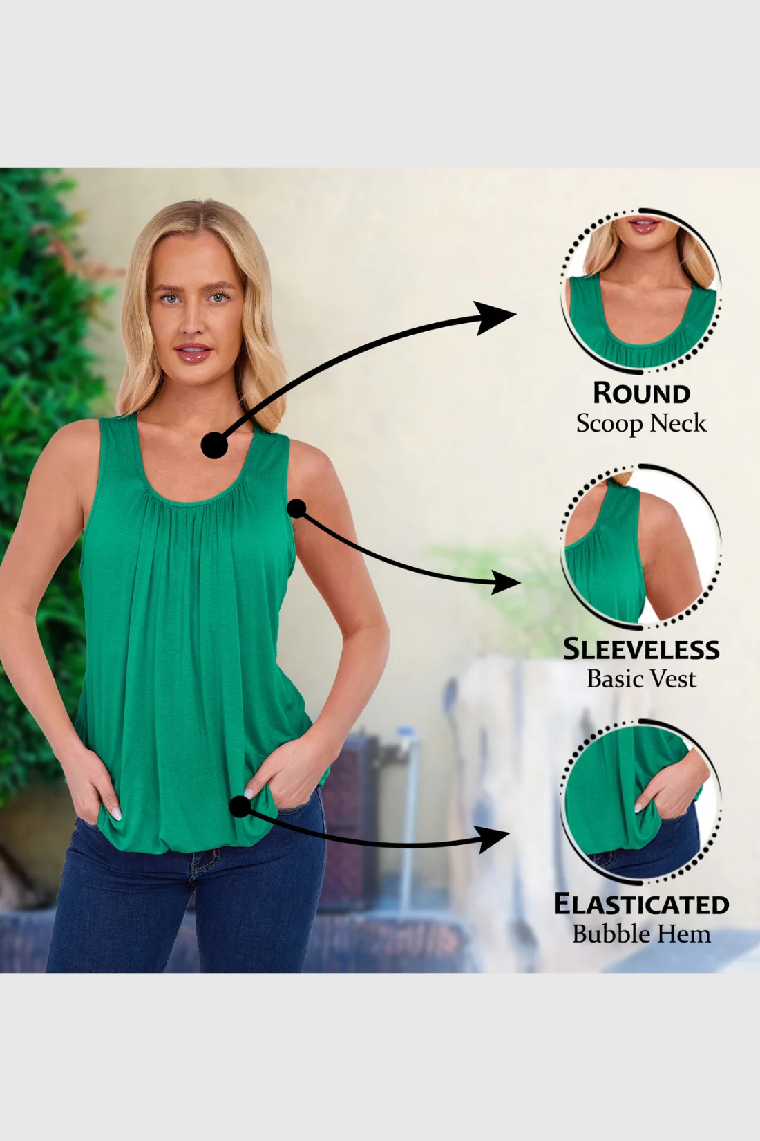 Women's Bubble Hem Vest Top