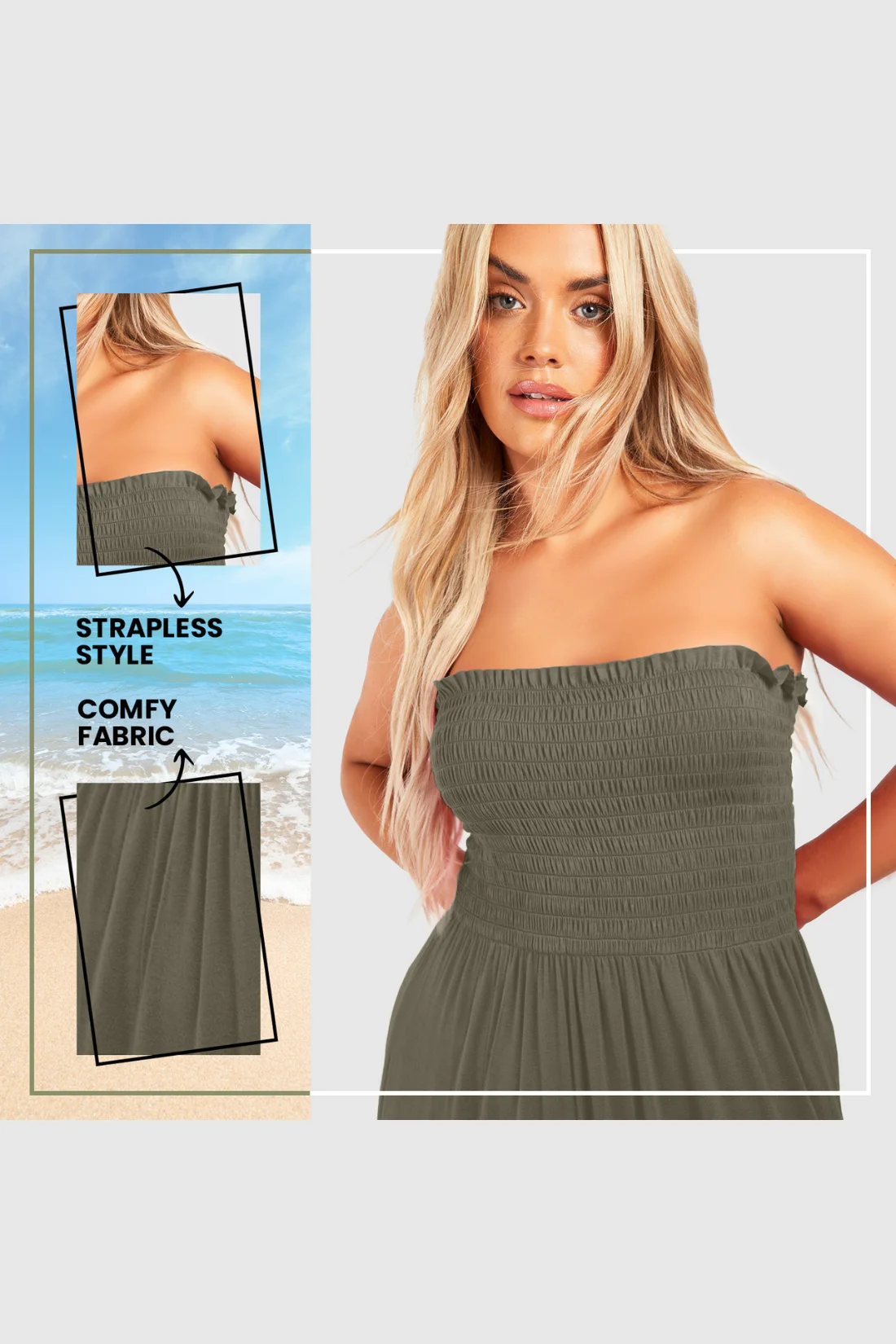 Women's Strapless Maxi Dress