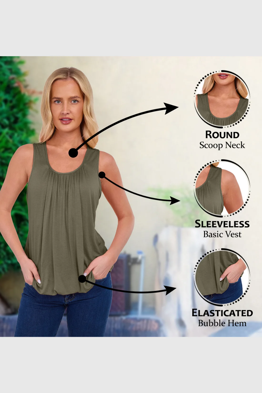 Women's Bubble Hem Vest Top