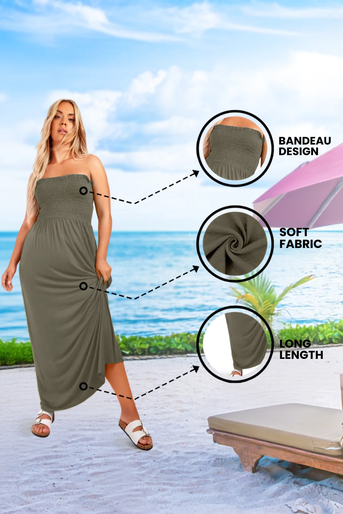 Women's Strapless Maxi Dress
