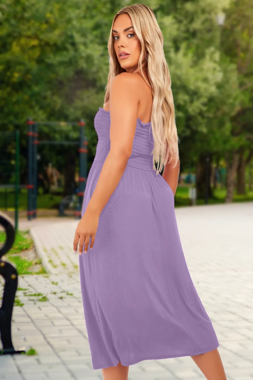Women's Strapless Midi Dress