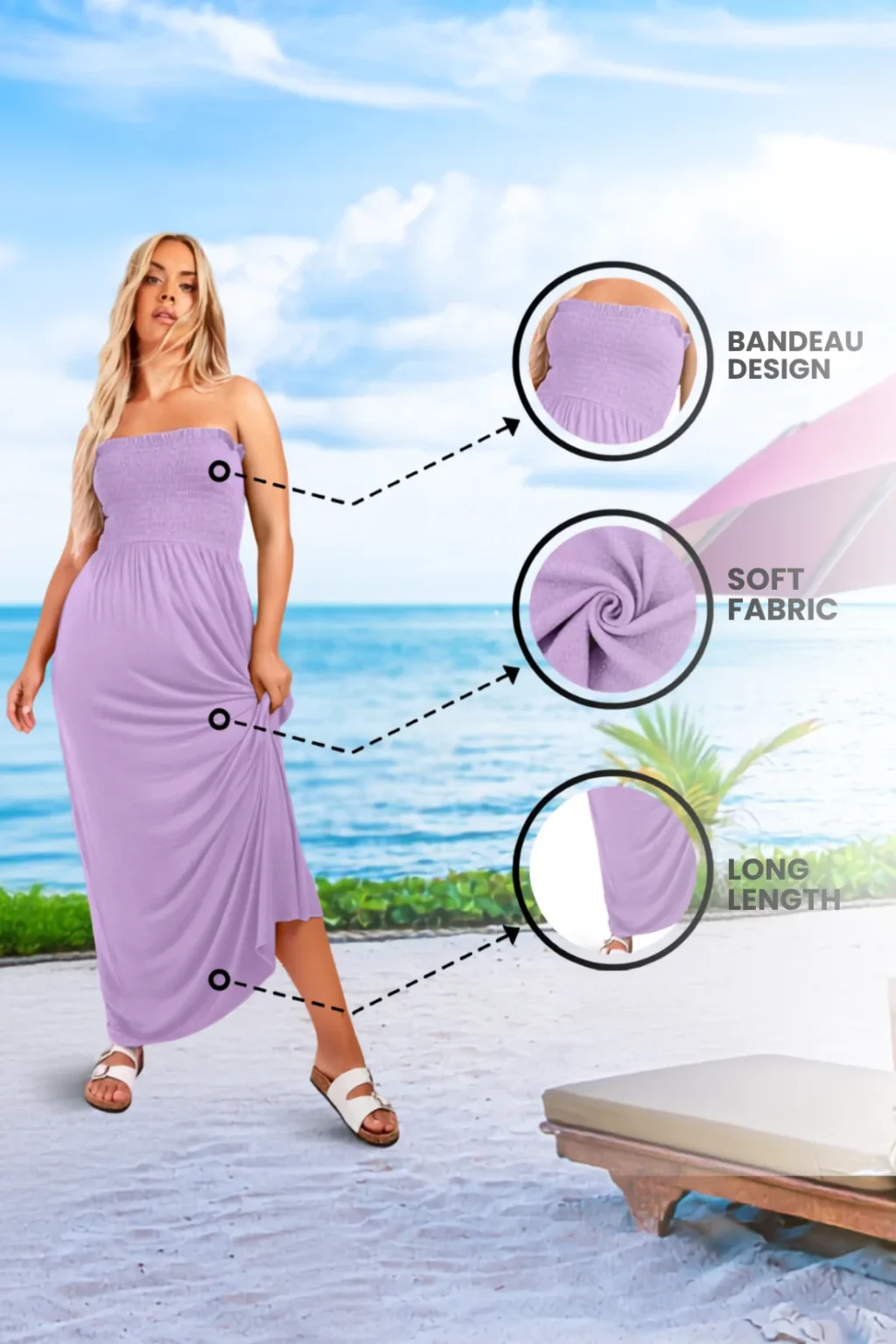 Women's Strapless Maxi Dress