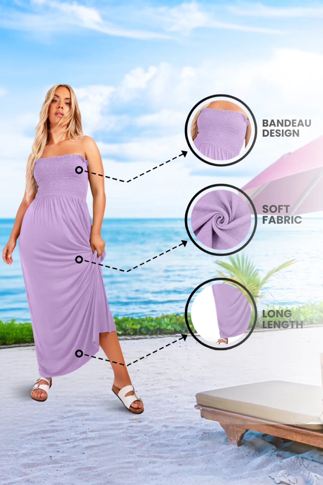 Women's Strapless Maxi Dress