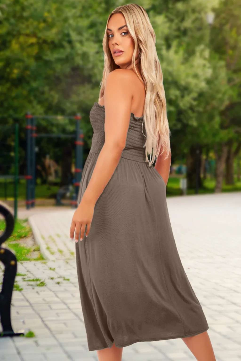 Women's Strapless Midi Dress