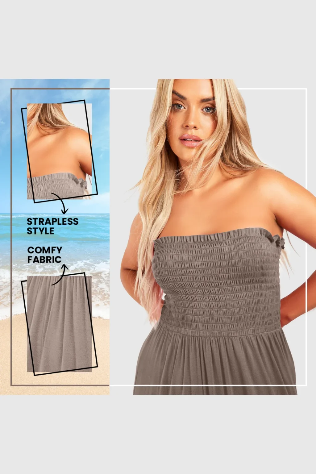 Women's Strapless Maxi Dress